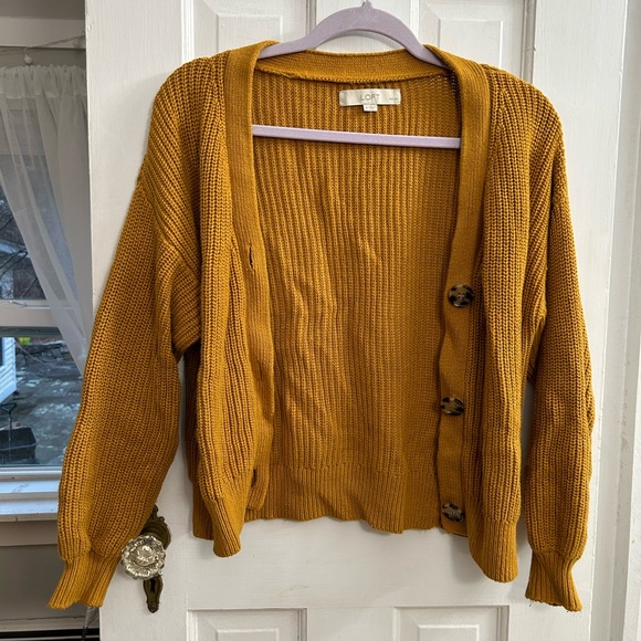 Loft Gold Knit Cardigan - Picture 1 of 5